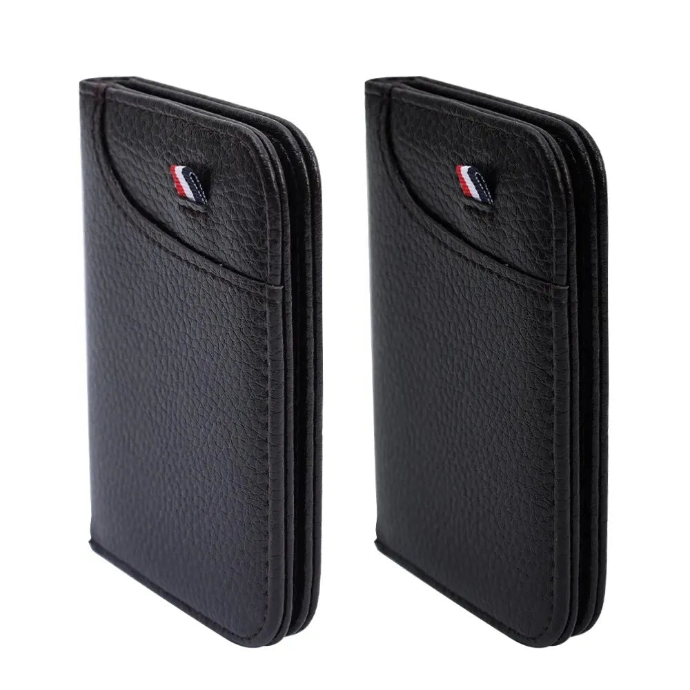 Super slim small leather wallet for men 