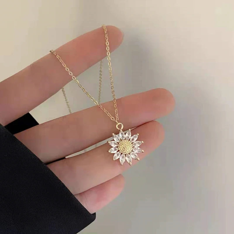 Luxury Stainless Steel Zircon Crystal Necklaces