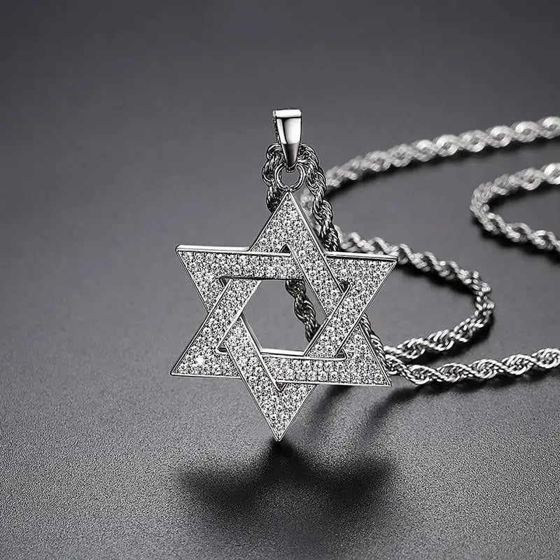 Star of David silver necklace