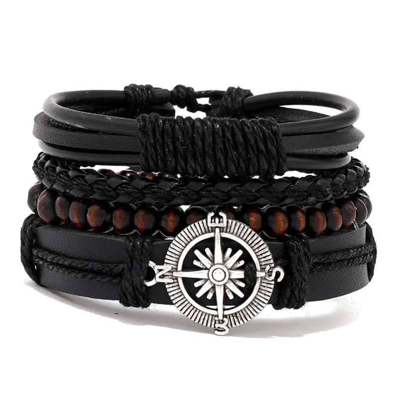 Beaded leather bracelets for men 