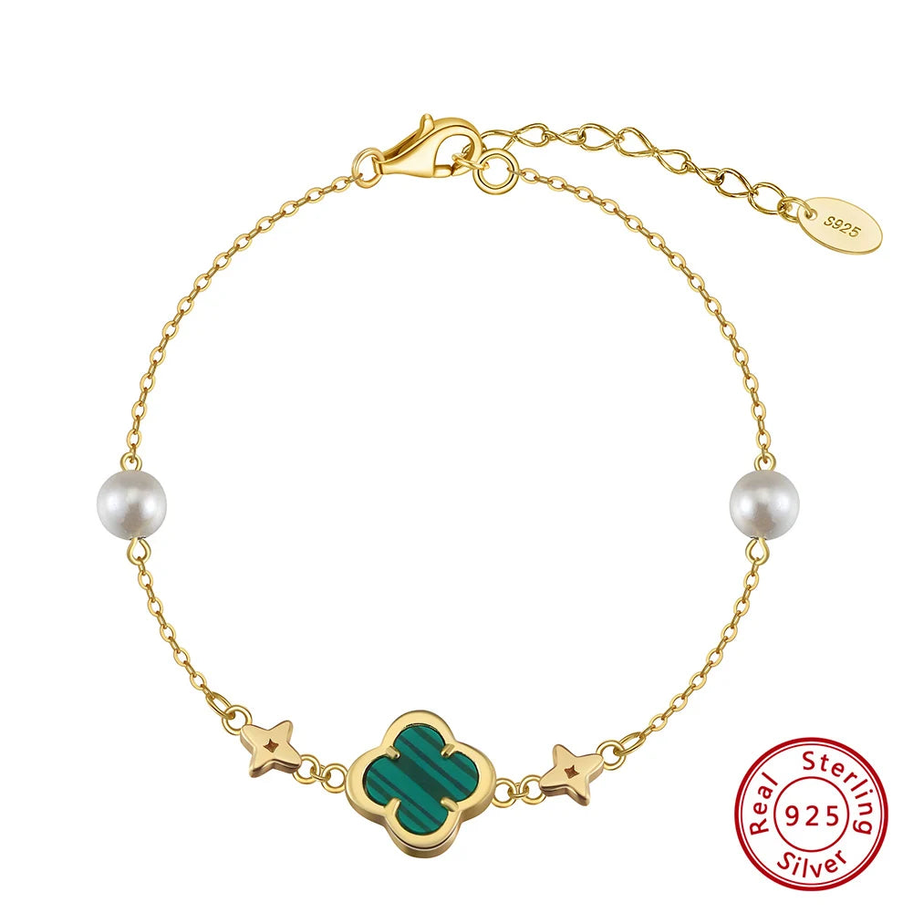 925 Luxury Four Leaf Clover Bracelet 