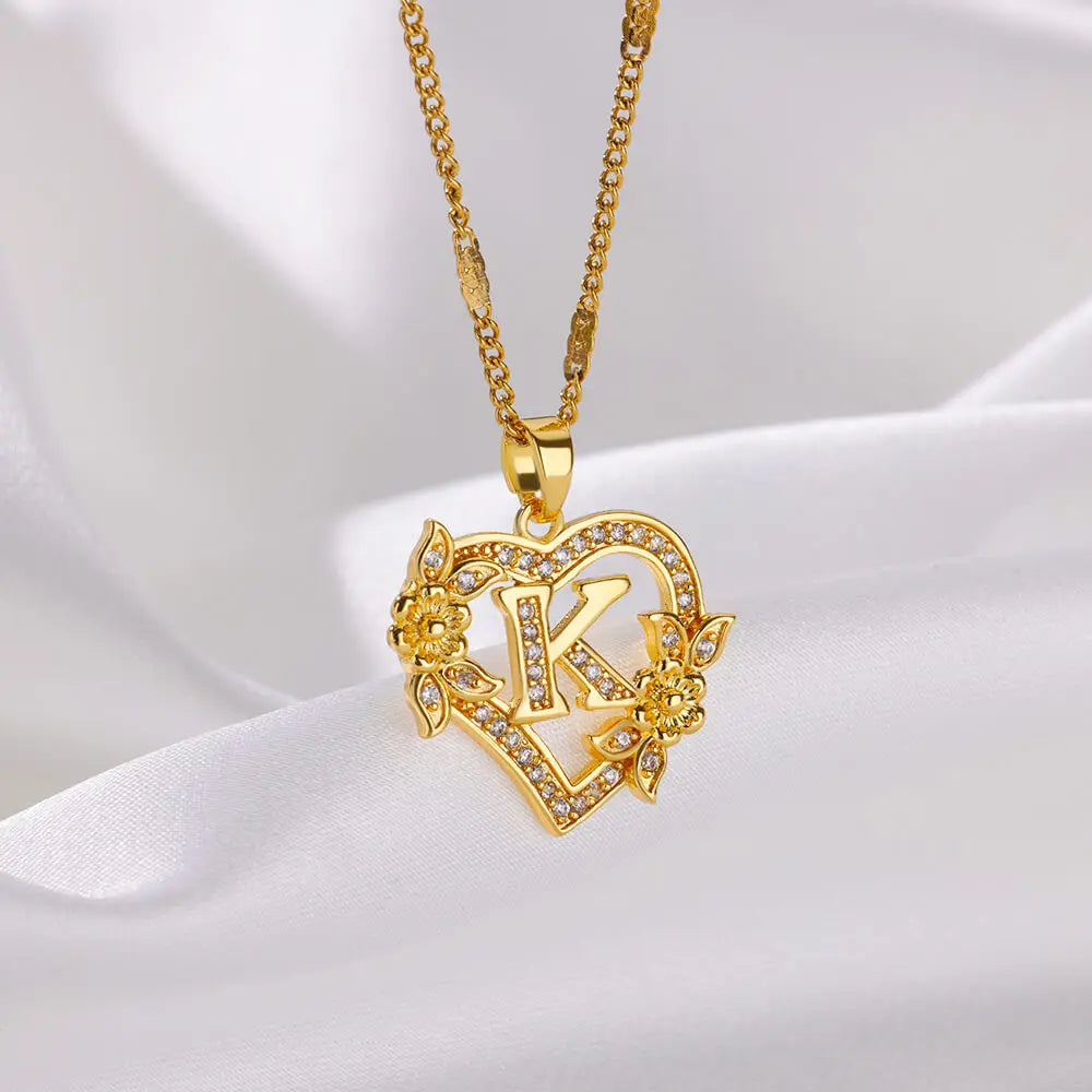 Gold-colored heart choker necklace 