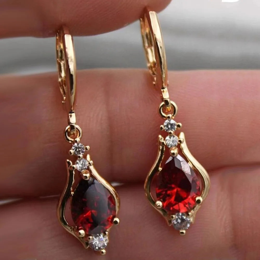 Crystal Water Drop Earrings 