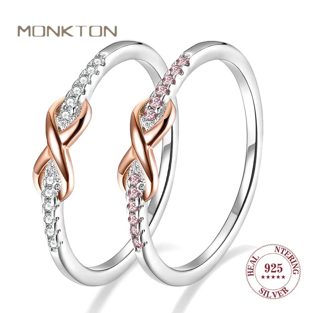 925 Sterling Silver Infinity Zircon Ring 