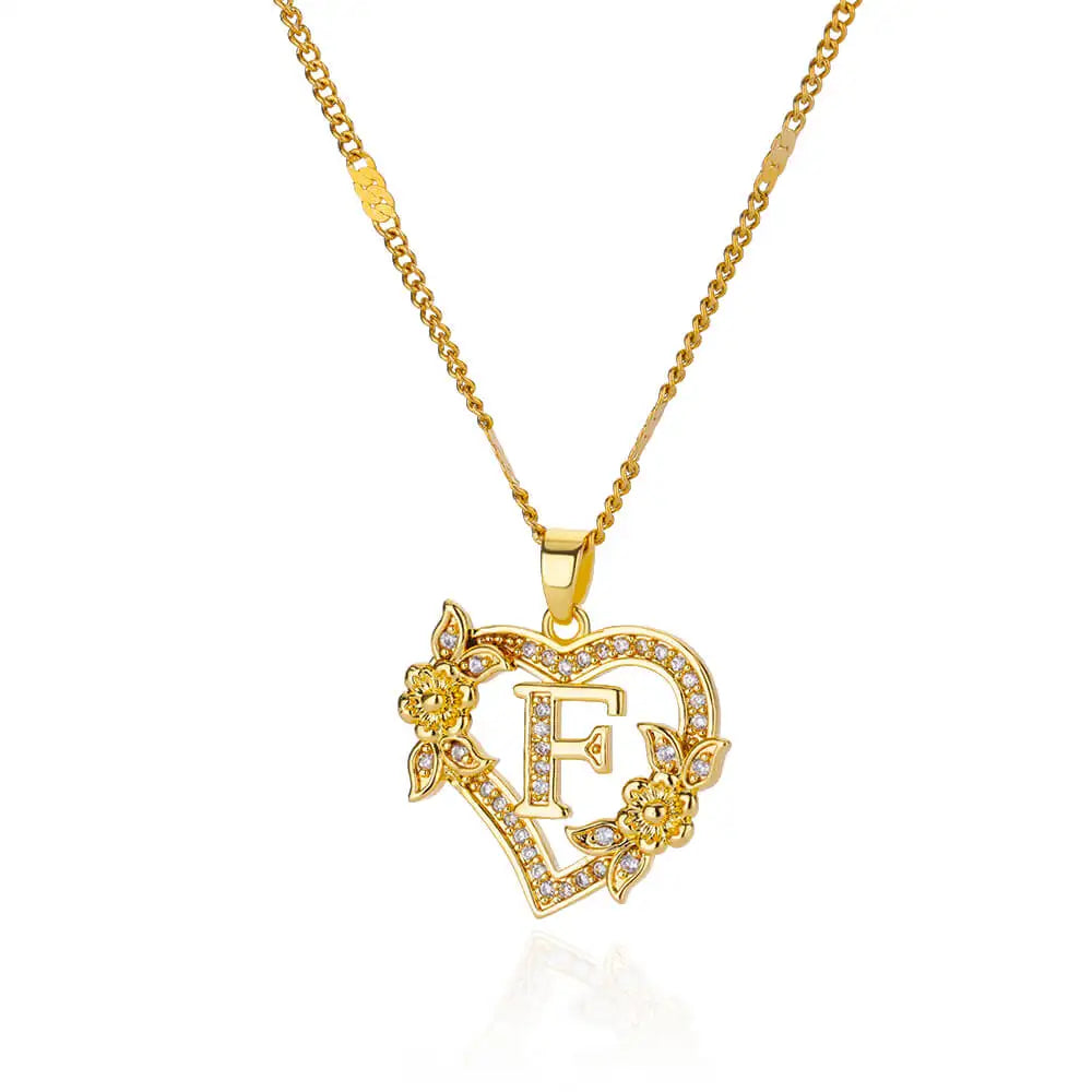 Gold-colored heart choker necklace 