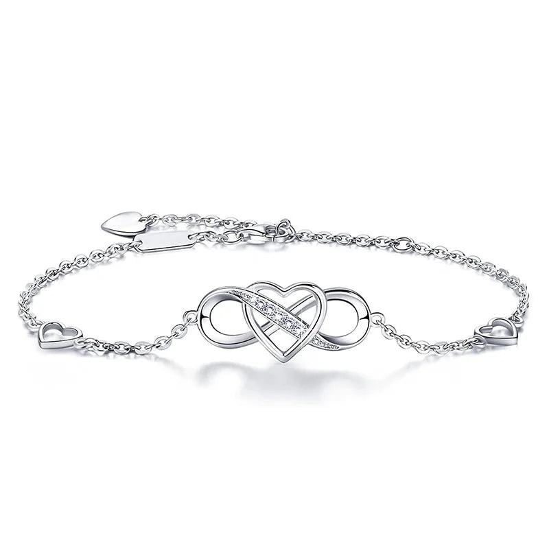 925 Sterling Silver Infinity Bracelet Gold Plated