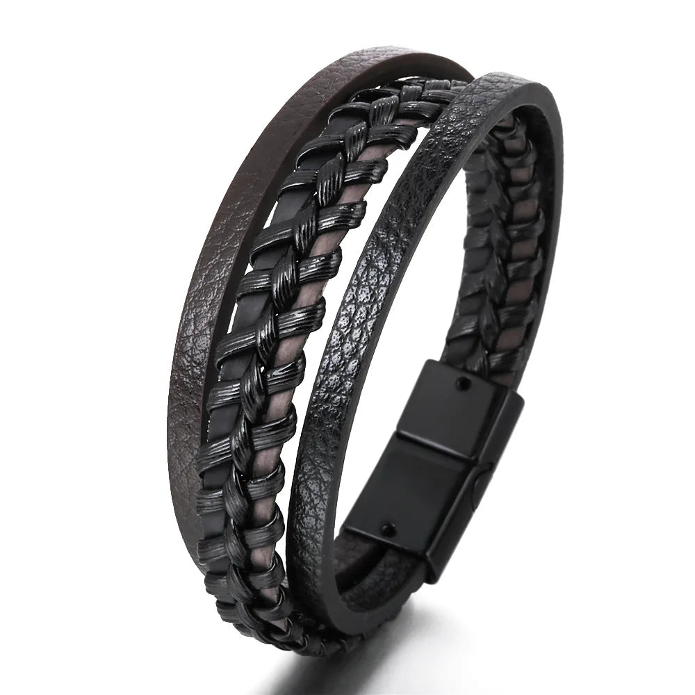 Trendy Multilayer Leather Bracelet 