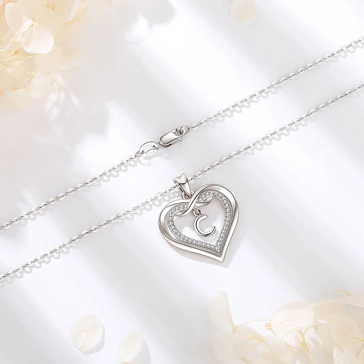 925 Silver Zircon Heart Necklace 