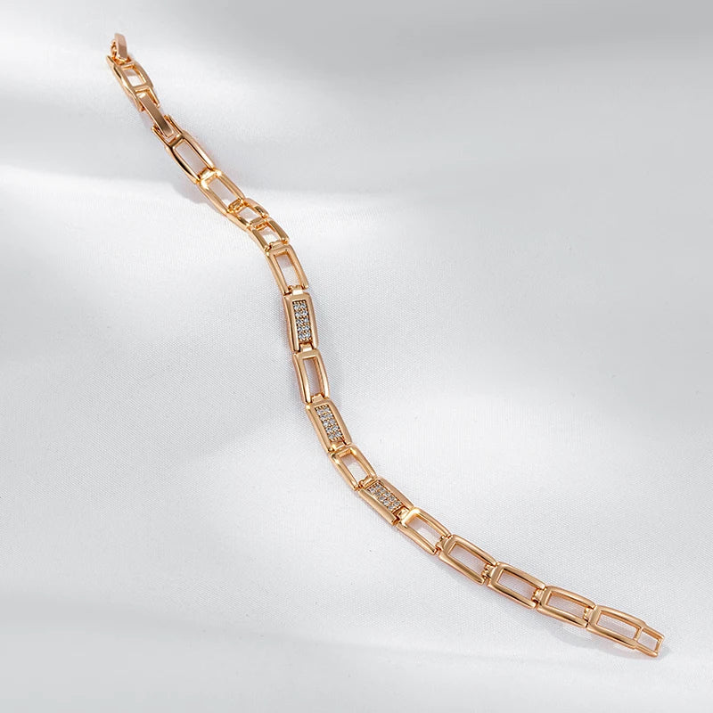 Luxury 585 gold leaf bracelet with zircon 