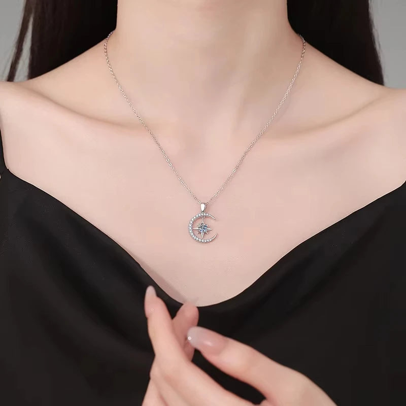 Korean Luxury 925 Sterling Silver Necklace 0.5 Carat