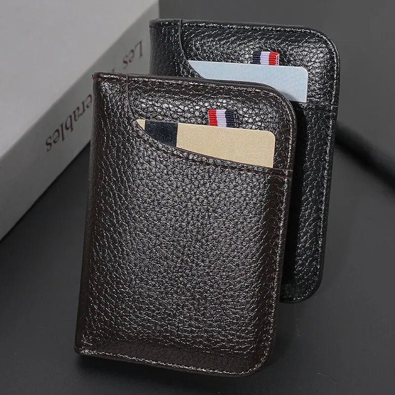 Super slim small leather wallet for men 