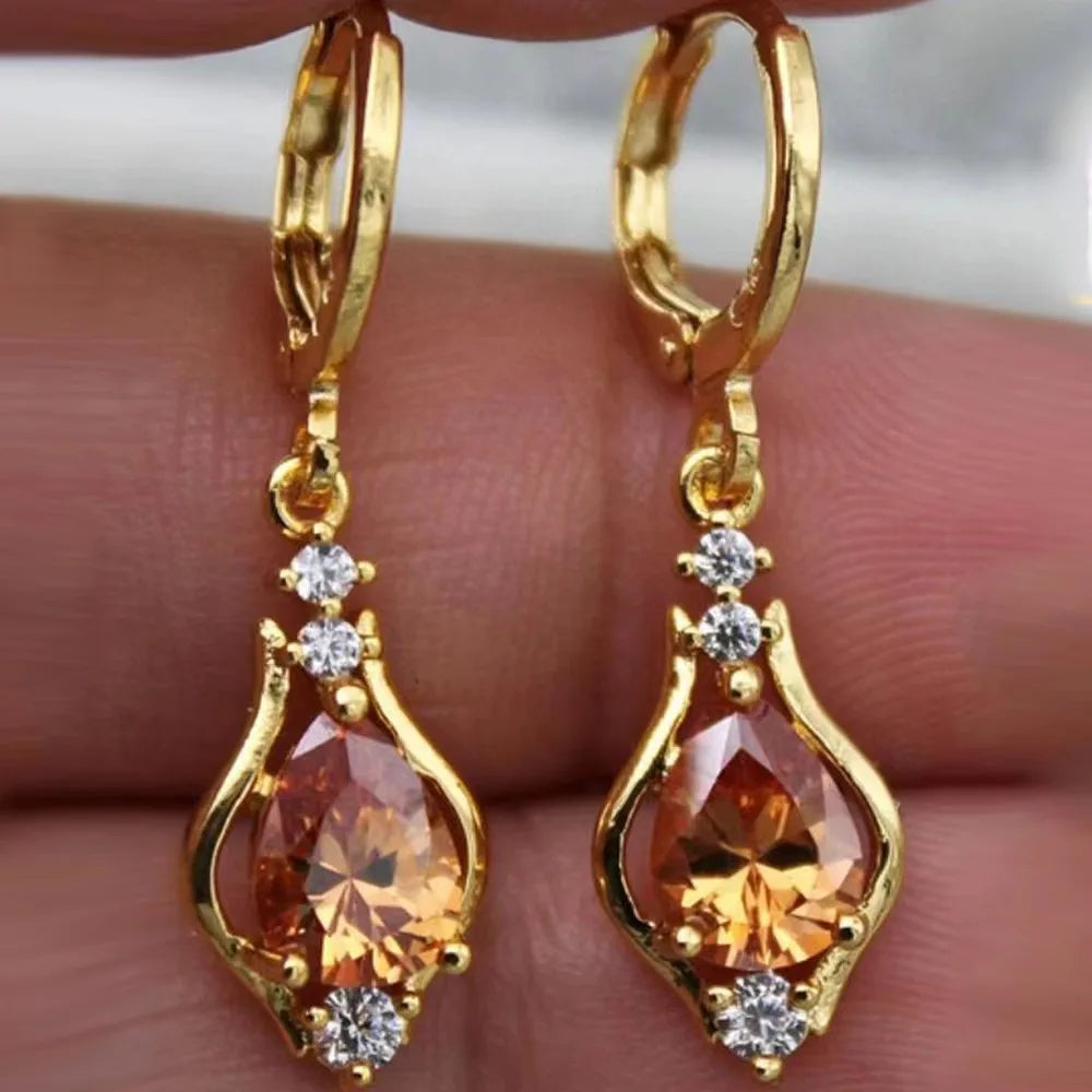 Crystal Water Drop Earrings 