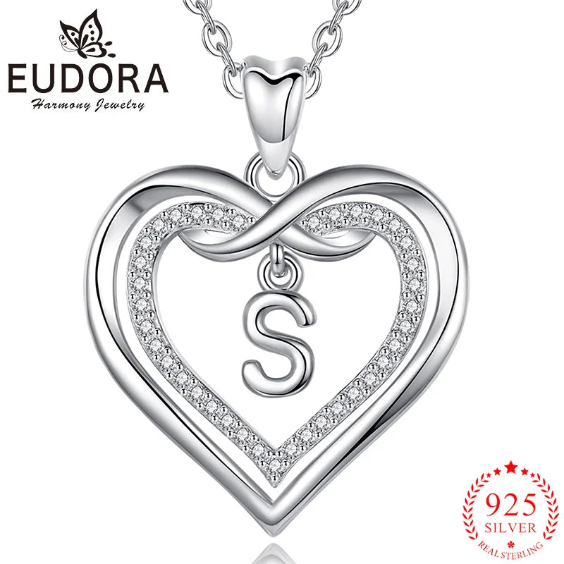 925 Silver Zircon Heart Necklace 