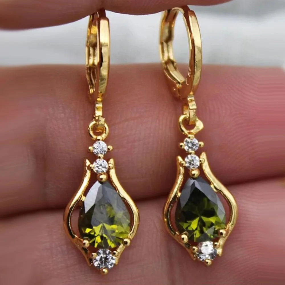 Crystal Water Drop Earrings 