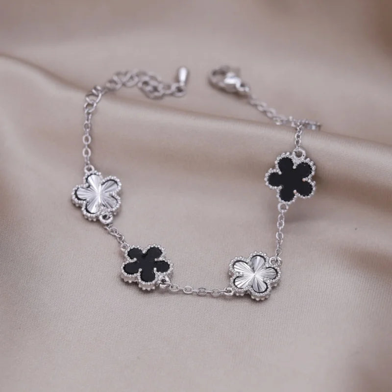 14k gold flower acrylic bracelet