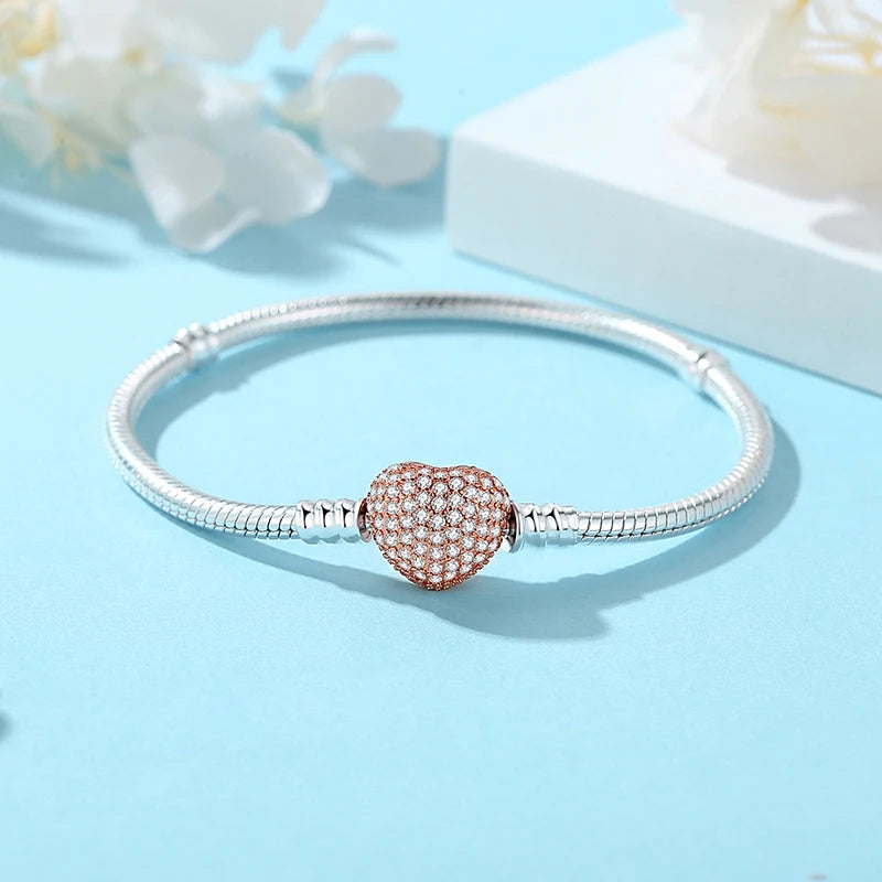 925 silver heart bracelet 