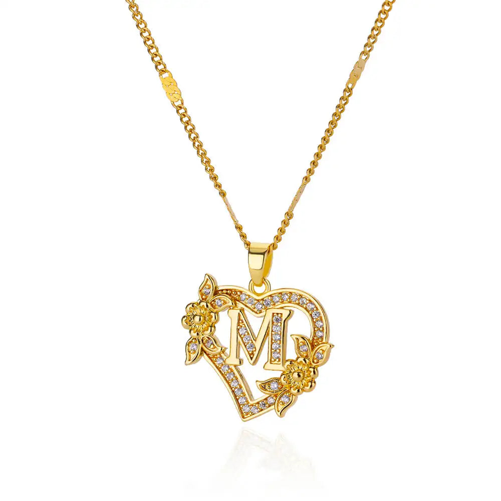 Gold-colored heart choker necklace 