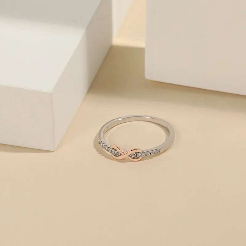 925 Sterling Silver Infinity Zircon Ring 