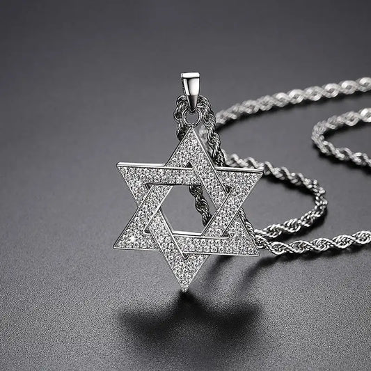 Star of David silver necklace