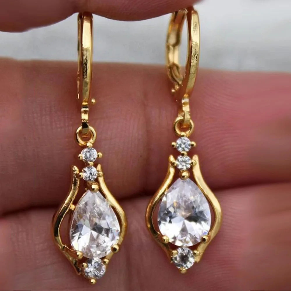 Crystal Water Drop Earrings 