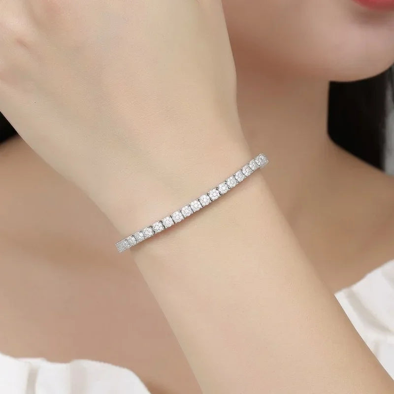 Silver zircon bracelet 