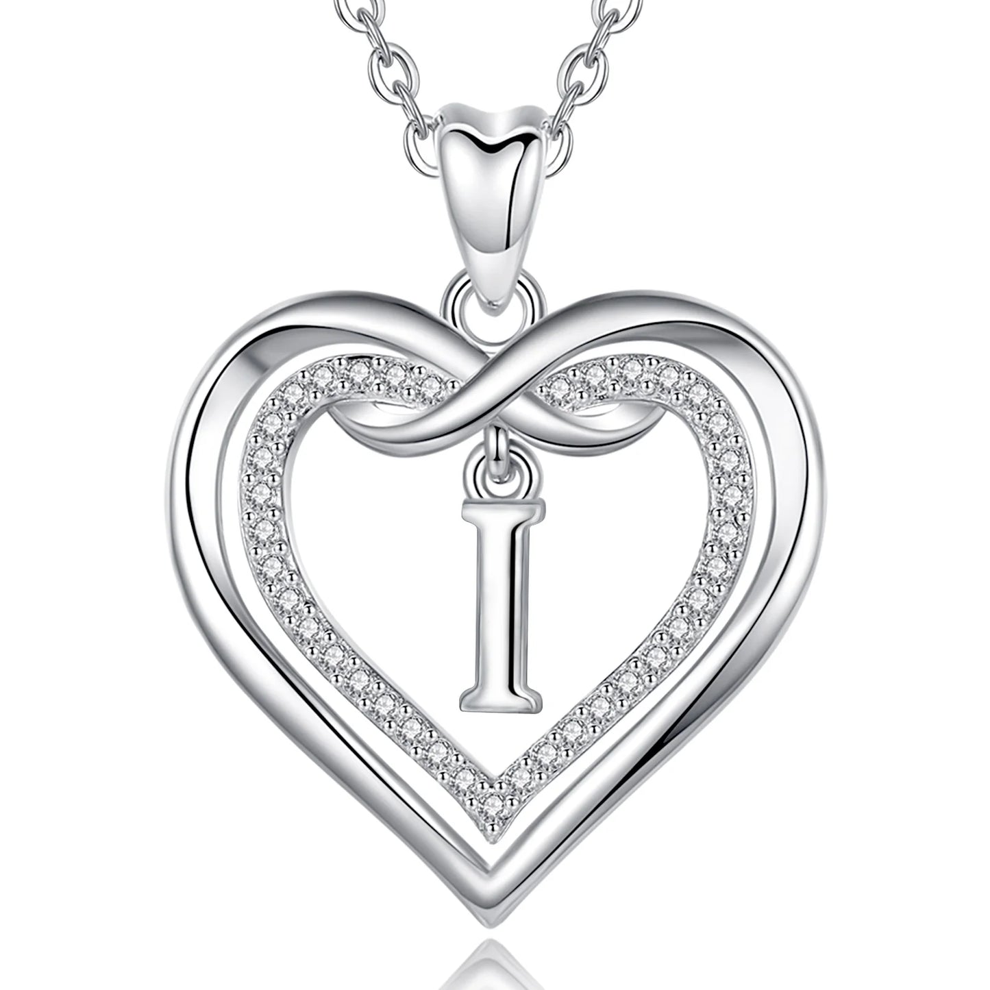 925 Silver Zircon Heart Necklace 