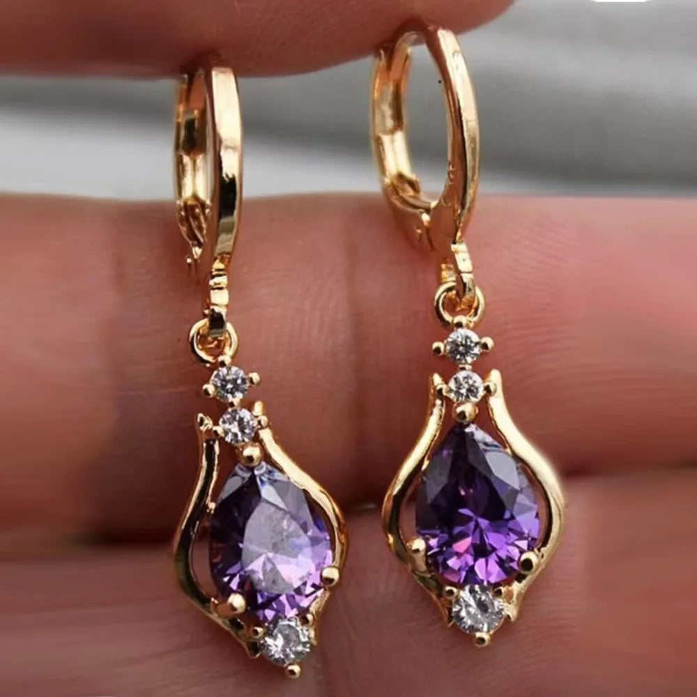 Crystal Water Drop Earrings 