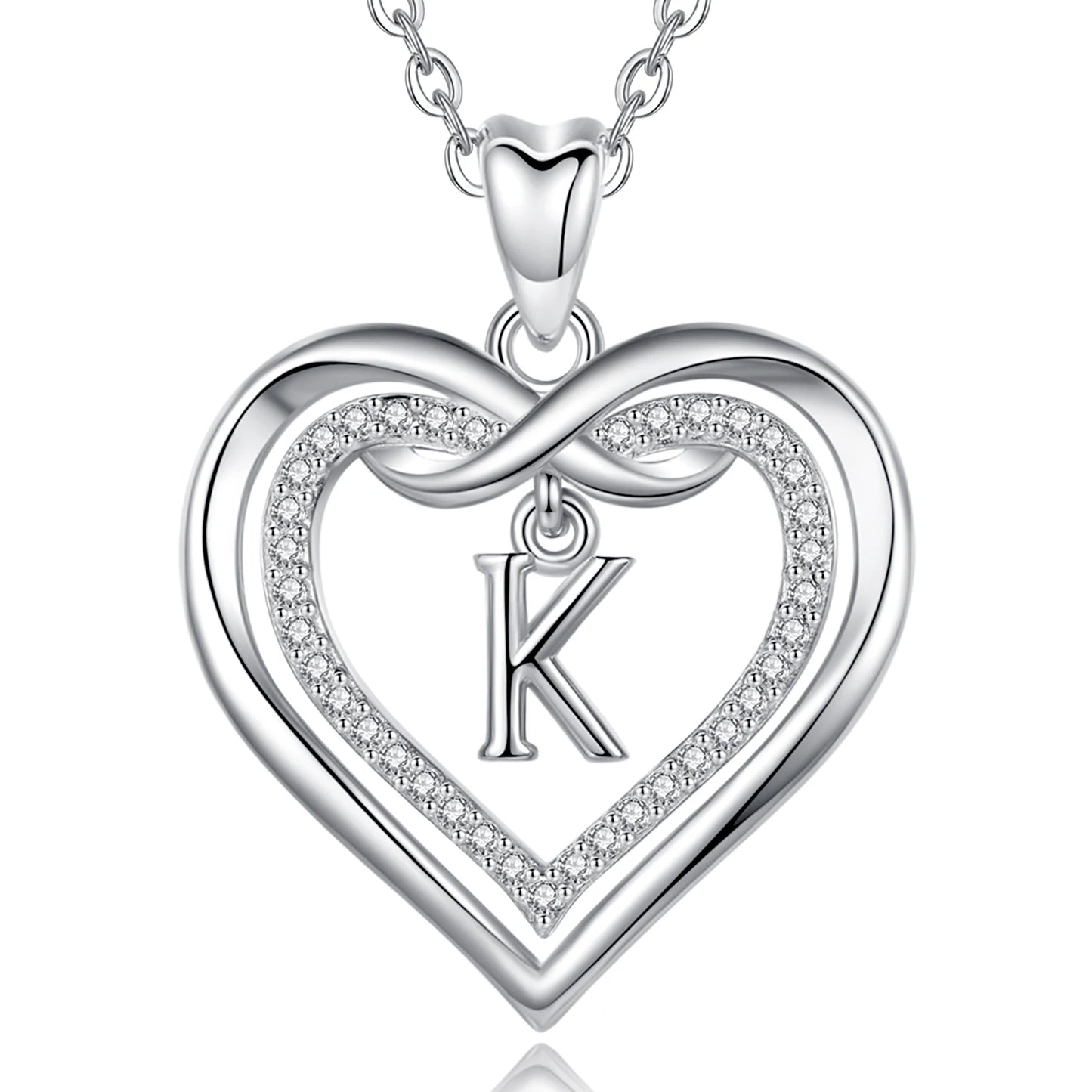 925 Silver Zircon Heart Necklace 