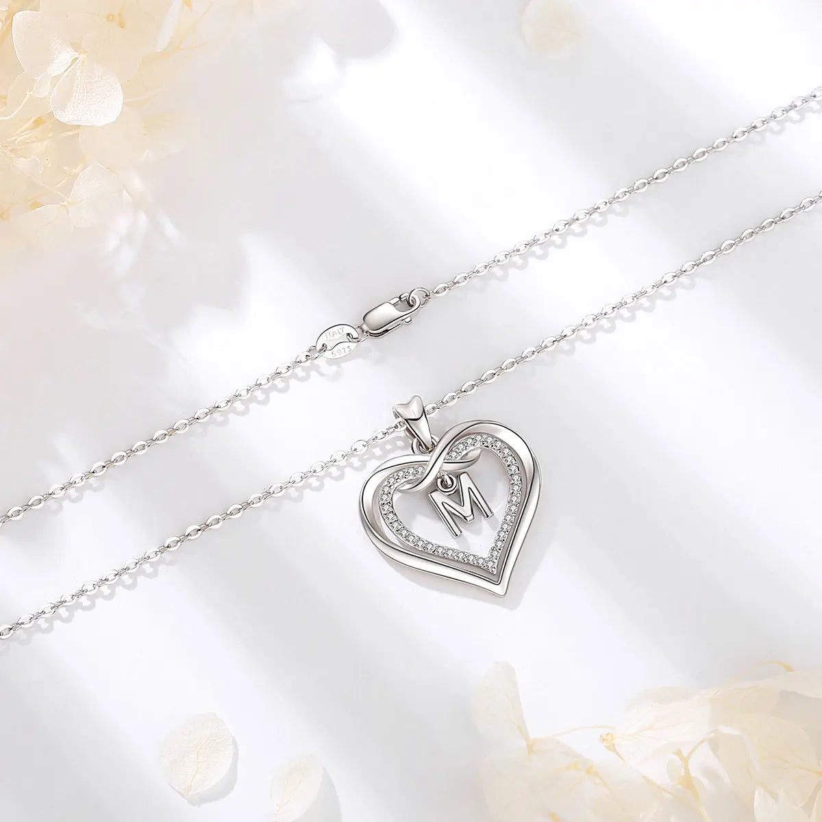 925 Silver Zircon Heart Necklace 