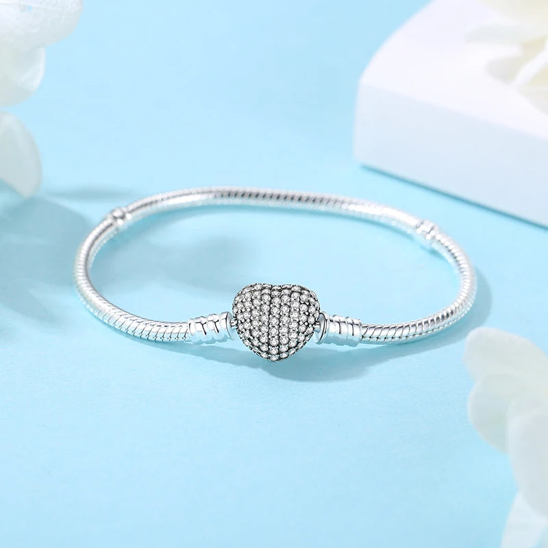 925 silver heart bracelet 