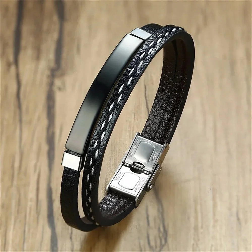 Swiss leather bracelet