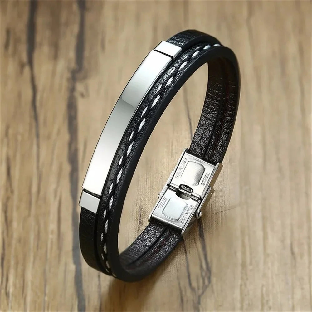 Swiss leather bracelet