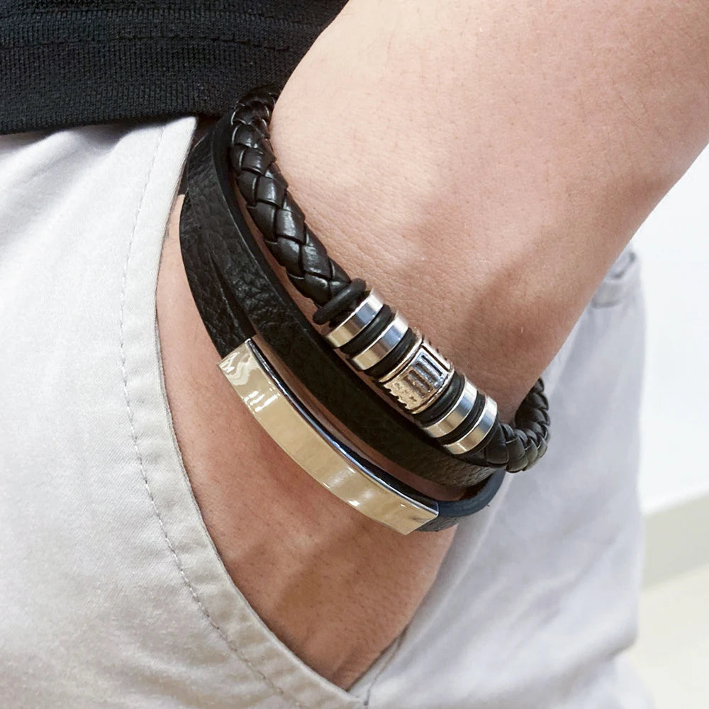 Trendy Multilayer Leather Bracelet 