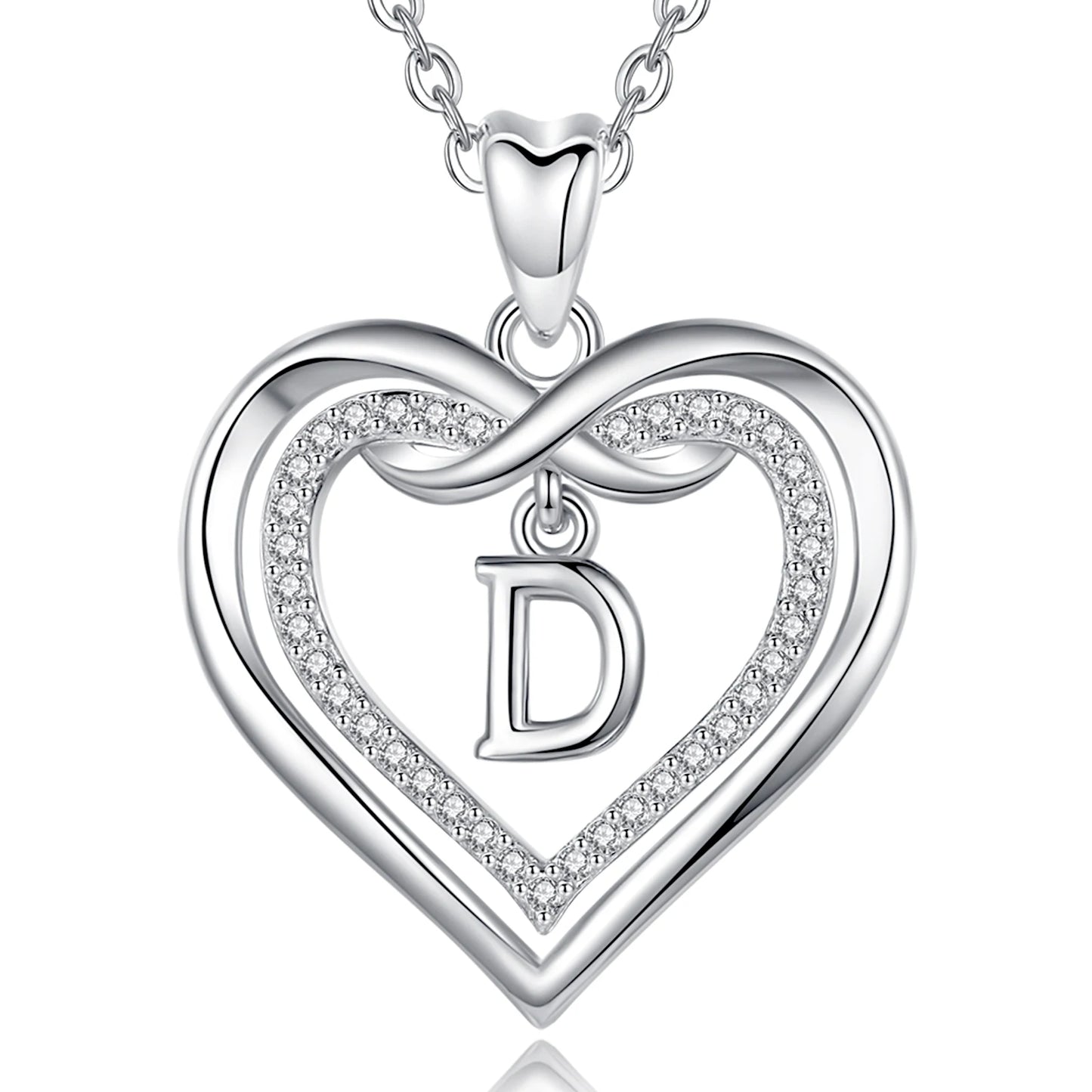 925 Silver Zircon Heart Necklace 