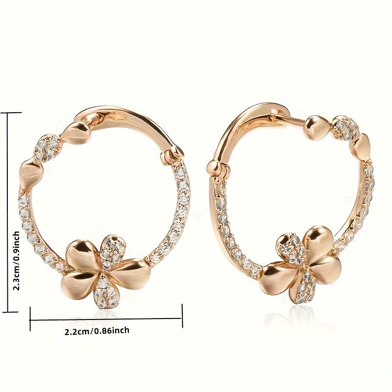 Elegant floral hoop earrings