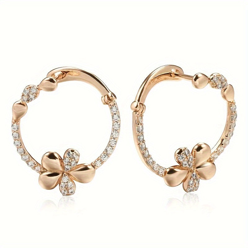 Elegant floral hoop earrings