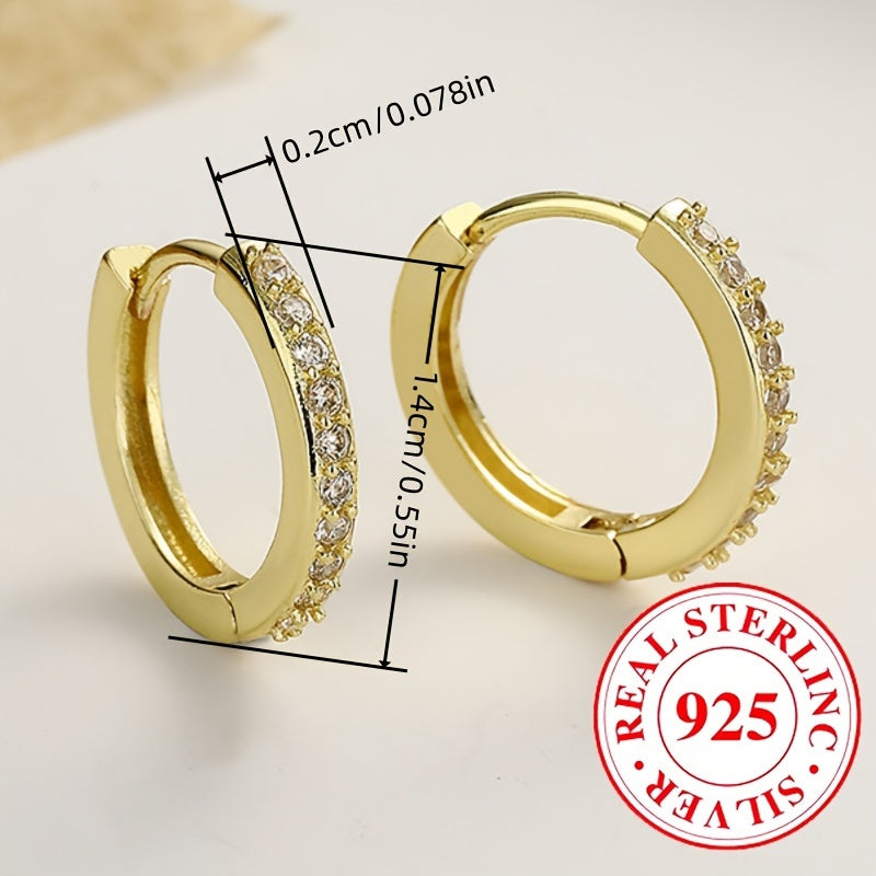 Elegant 925 silver hoop earrings 