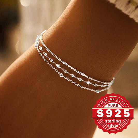 Three-layer bracelet made of S925 sterling silver 