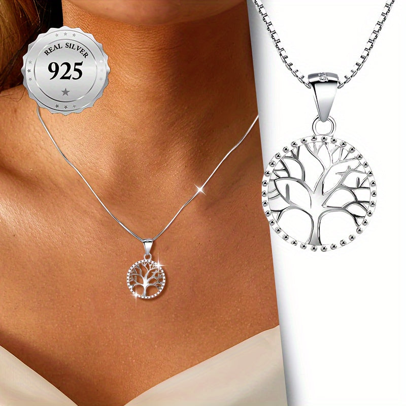 Tree of Life Pendant Necklace Luxury Elegant Multipurpose S925 Silver