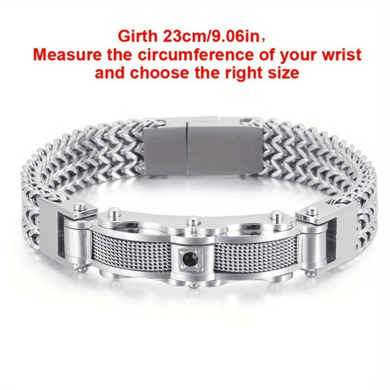 Diamond Titanium Bracelet with Magnetic Clasp 