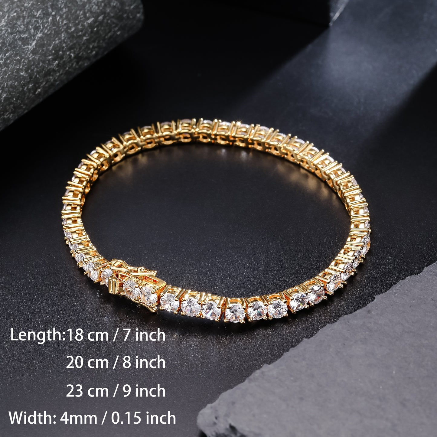 4mm Synthetic Zircon White Tennis Chain 