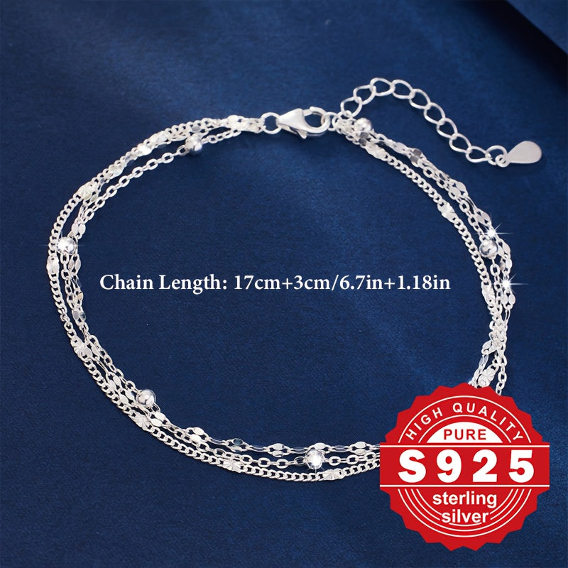 Three-layer bracelet made of S925 sterling silver 