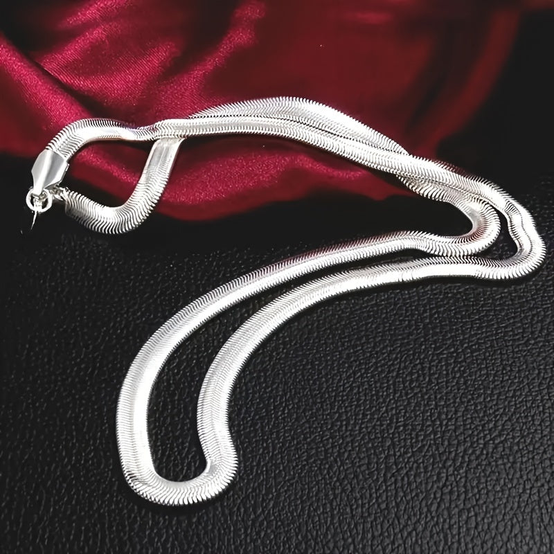 Fashionable flat snake necklace made of 925 sterling silver