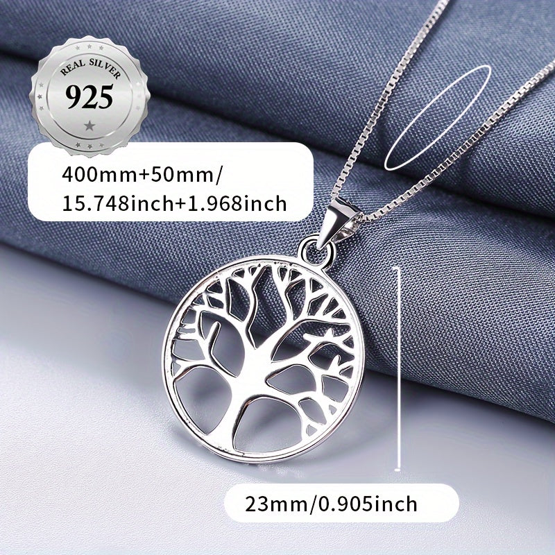 Tree of Life Pendant Necklace Luxury Elegant Multipurpose S925 Silver