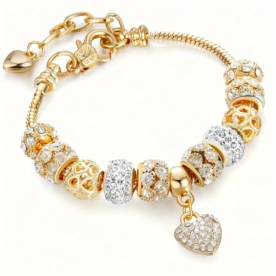 Elegant 14k gold bracelet with glass beads