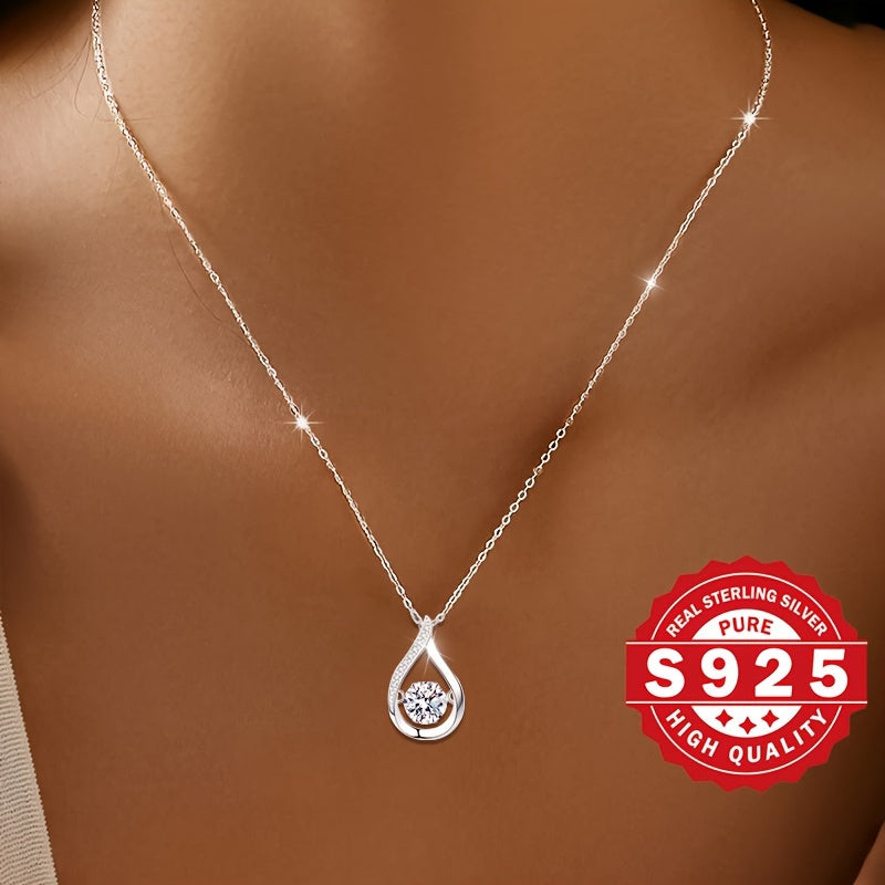 Luxurious and shiny pendant necklace, pure silver s925 