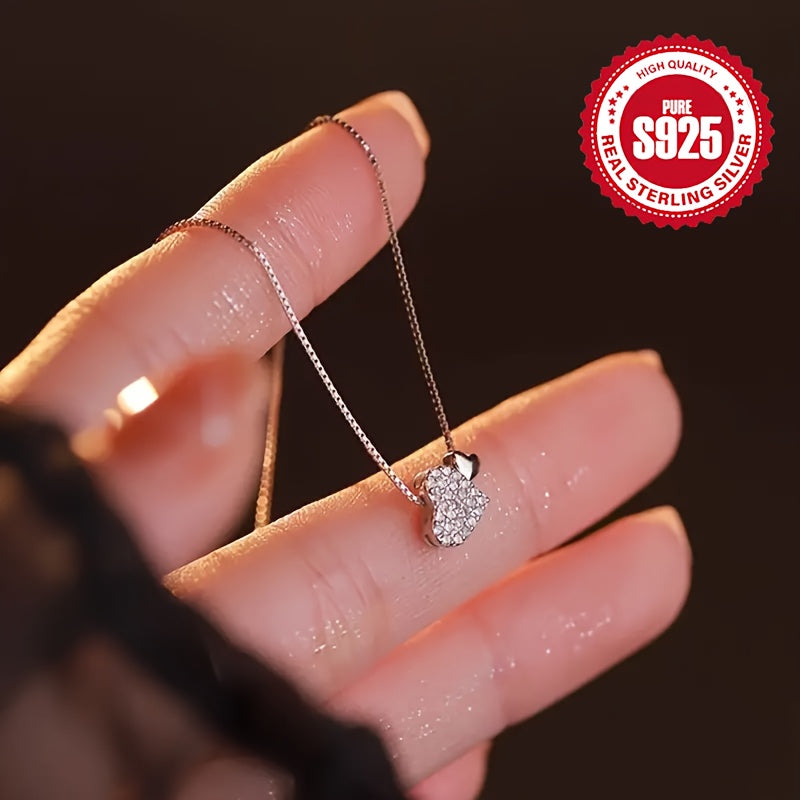 s925 sparkling necklace with pure silver zircon