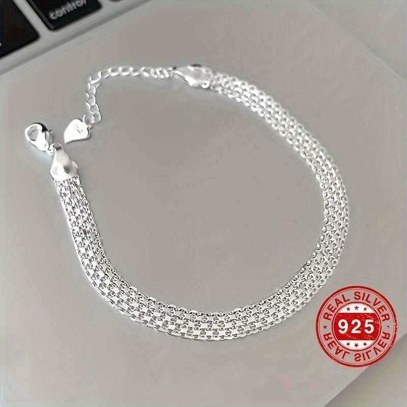 Vintage Sparkling Chain Bracelet in 925 Sterling Silver 