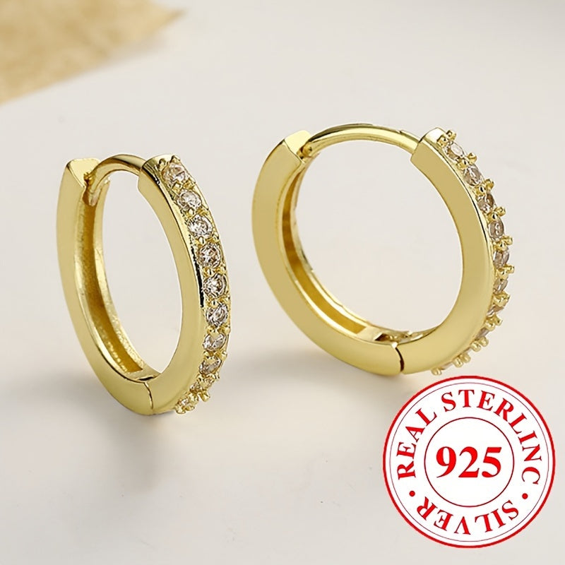 Elegant 925 silver hoop earrings 