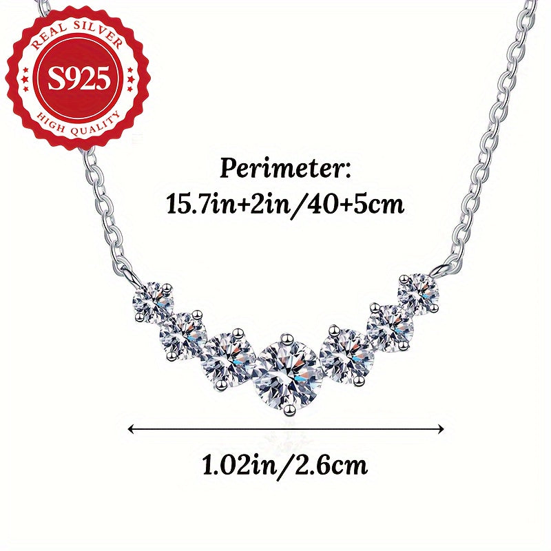 Sparkling Zirconia Pendant Necklace in 925 Silver